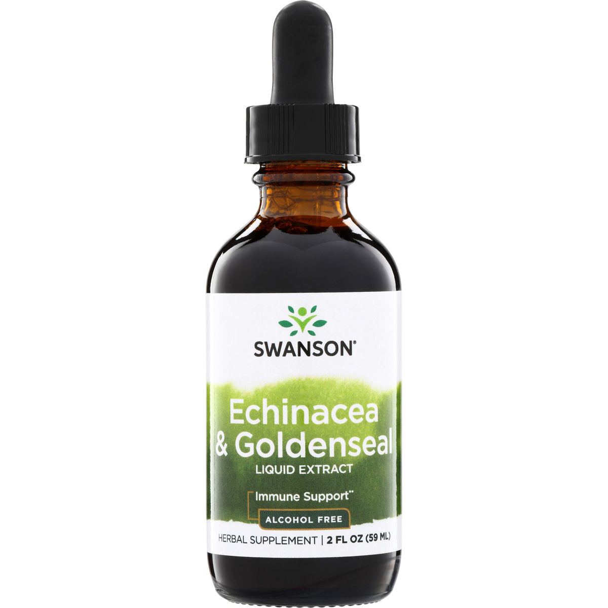 SW741 | Swanson Echinacea & Goldenseal Liquid Extract, Immune Support, Alcohol Free, 2 fl oz