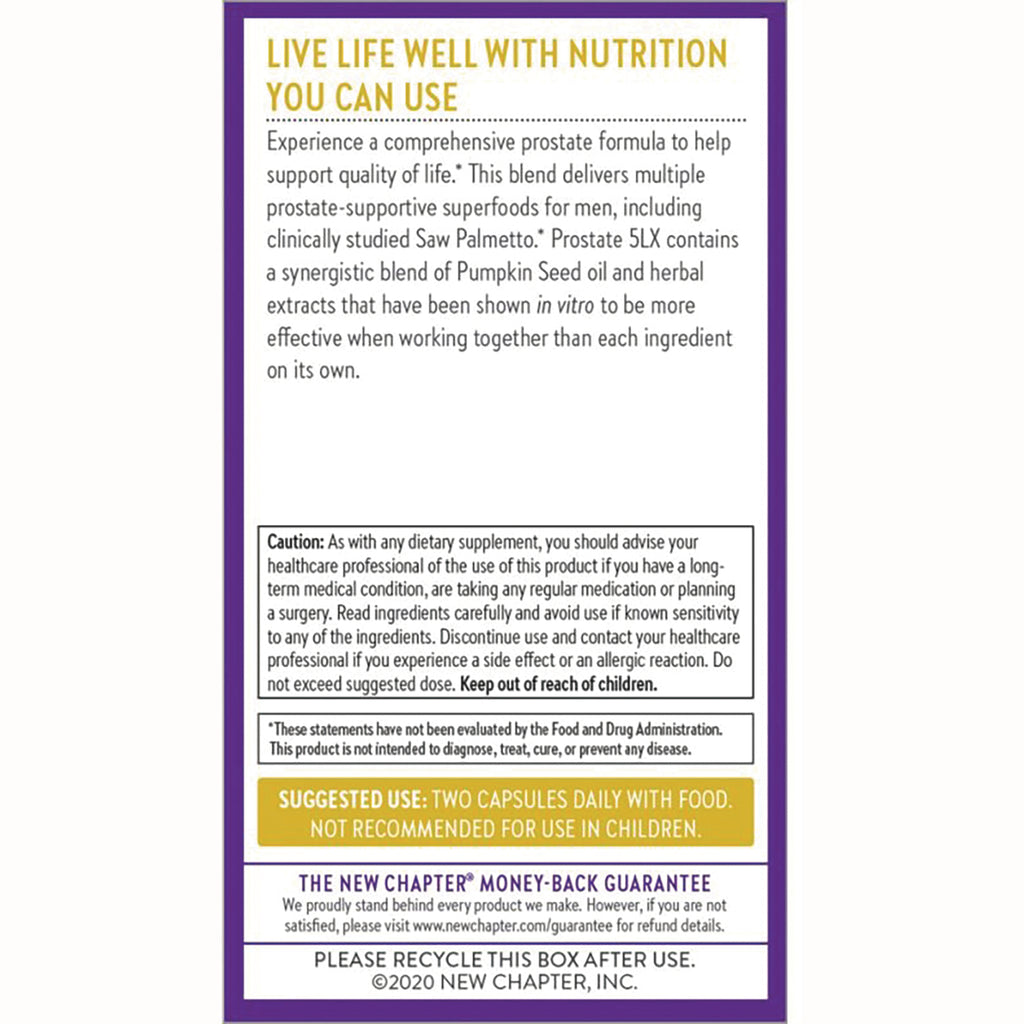 NWC272 | back panel with product description, caution box, suggested use two capsules daily and recycling info - Thumbnail