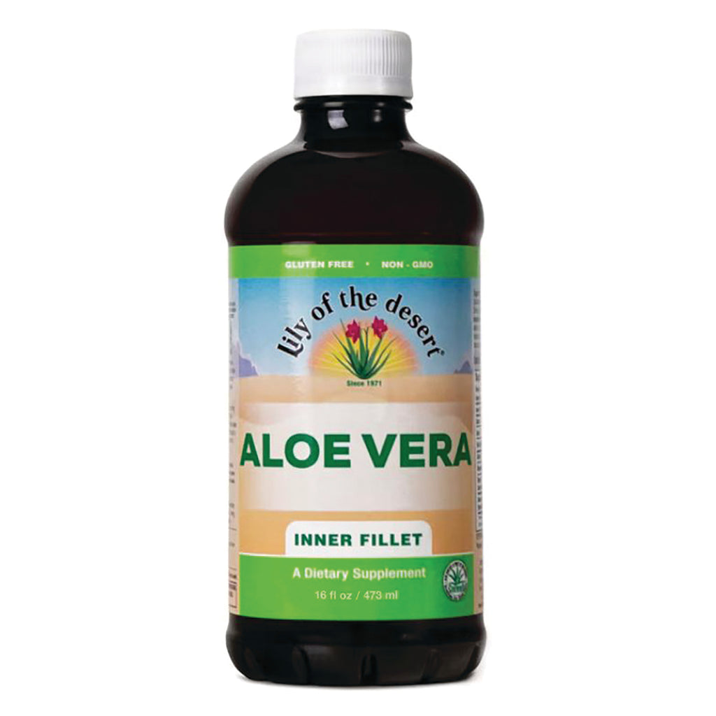 LIL036 | Lily of the Desert aloe vera inner fillet bottle 16 fl oz with white cap and front label - Thumbnail