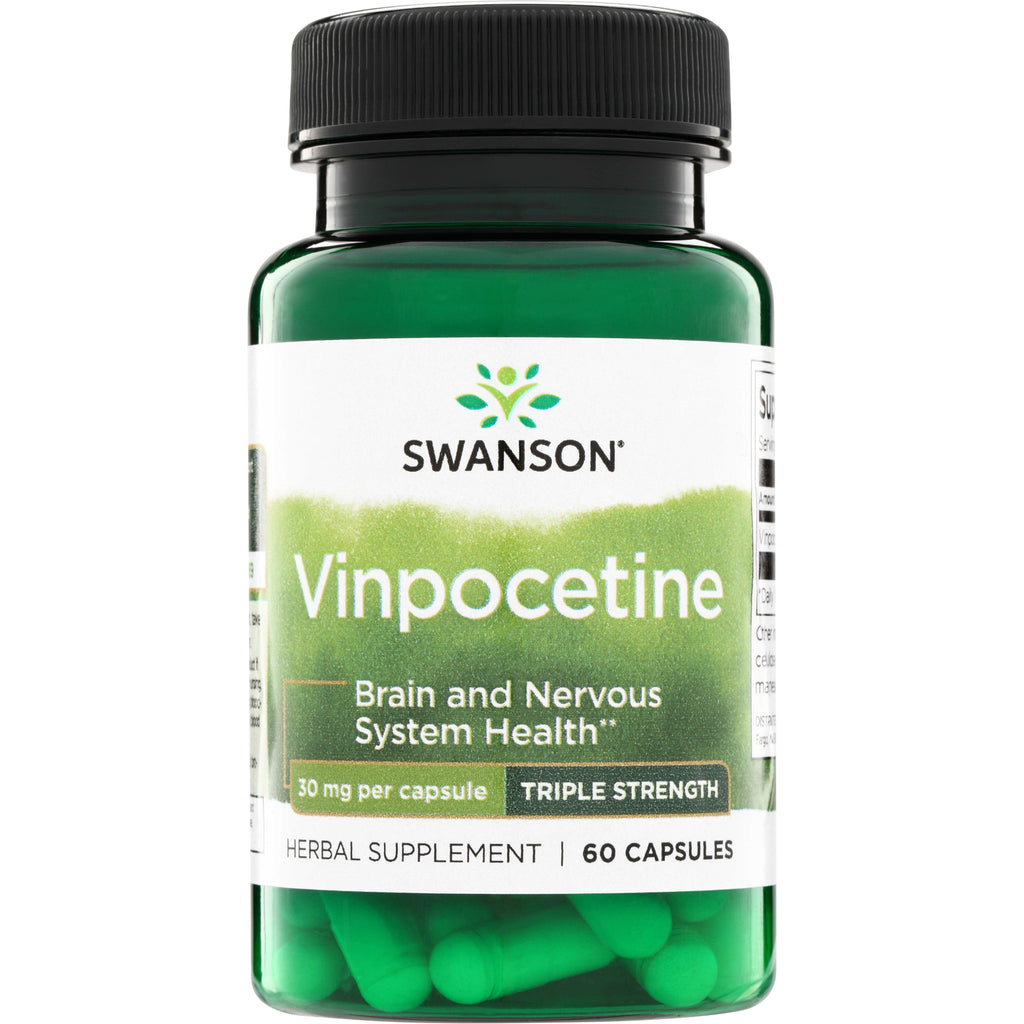 SW1734 | Swanson Vinpocetine 30 mg triple strength, 60 capsules, Brain and Nervous System Health - Thumbnail