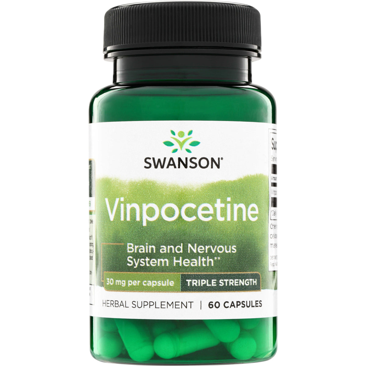 SW1734 | Swanson Vinpocetine 30 mg triple strength, 60 capsules, Brain and Nervous System Health
