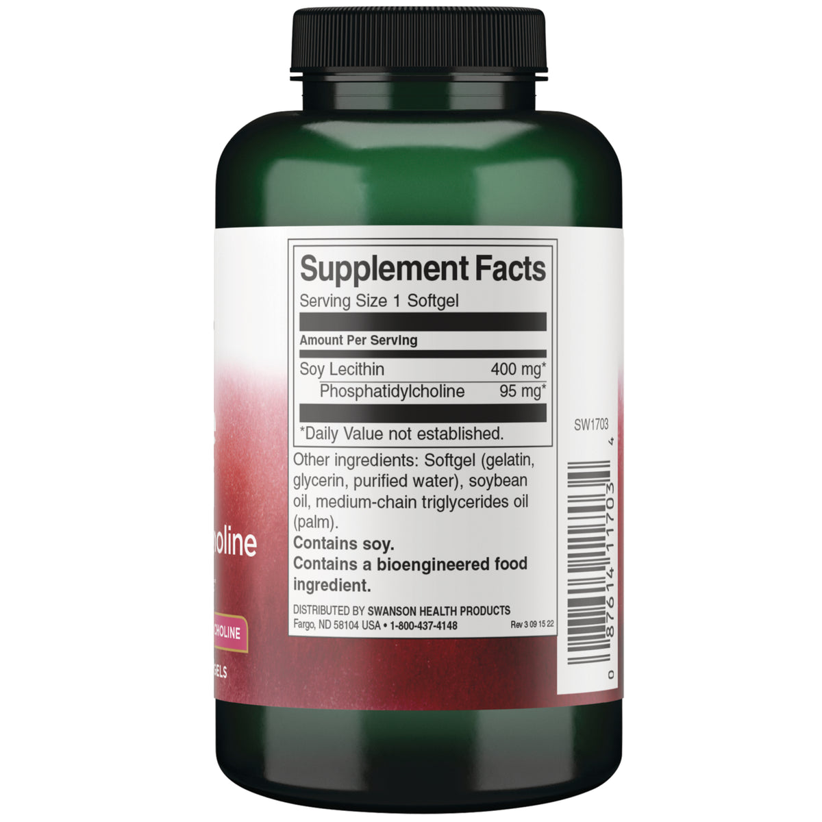 SW1703 | Back label with Supplement Facts