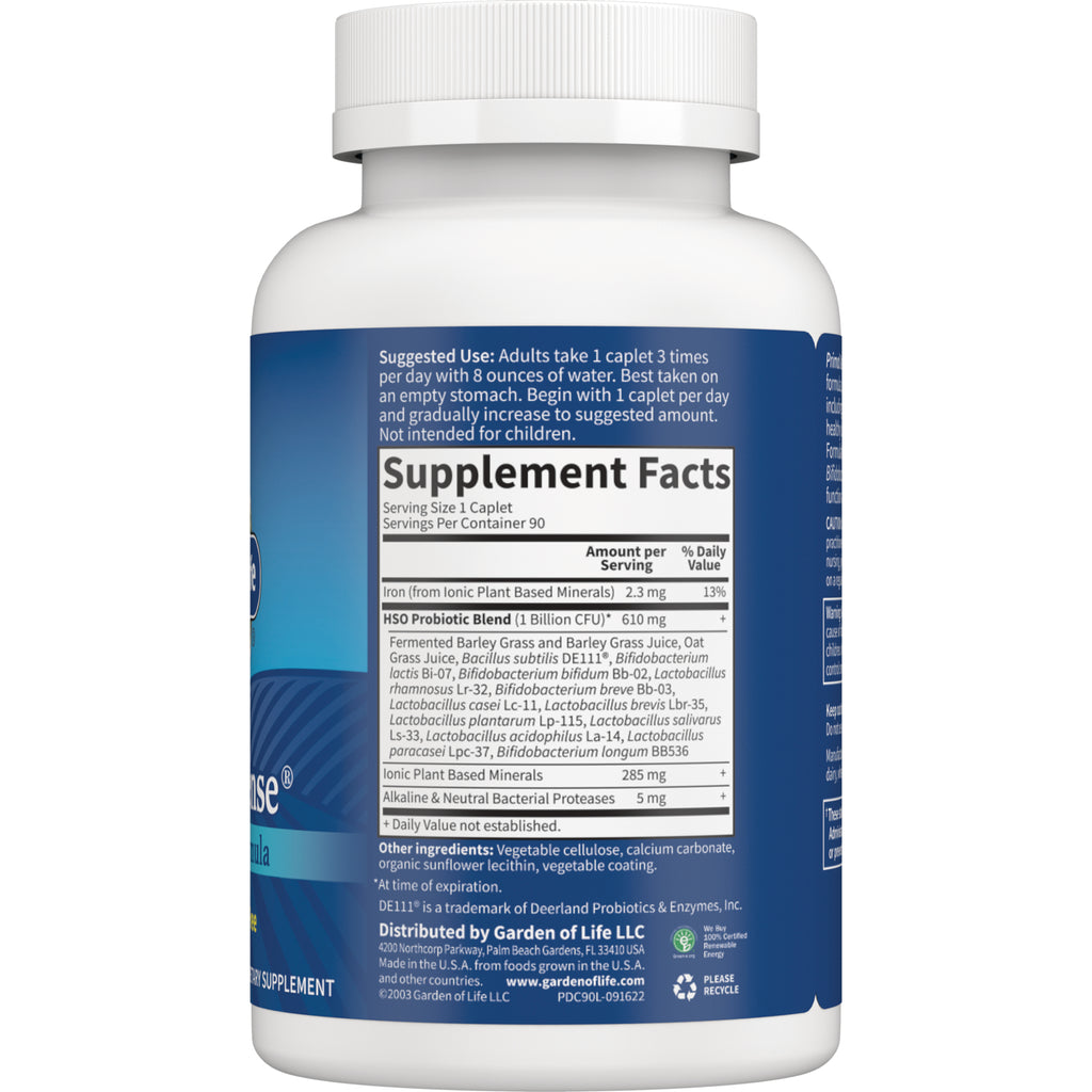 GLF004 | back of white supplement bottle showing Supplement Facts panel, serving size, amounts and ingredient list - Thumbnail