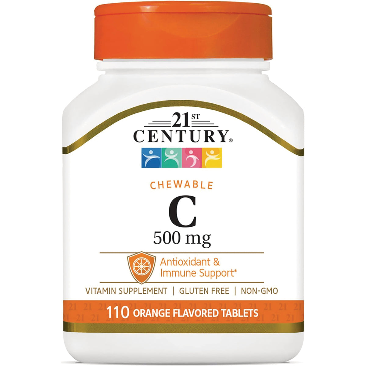 CNT177 | 21st Century chewable Vitamin C 500 mg bottle, orange flavored 110 tablets