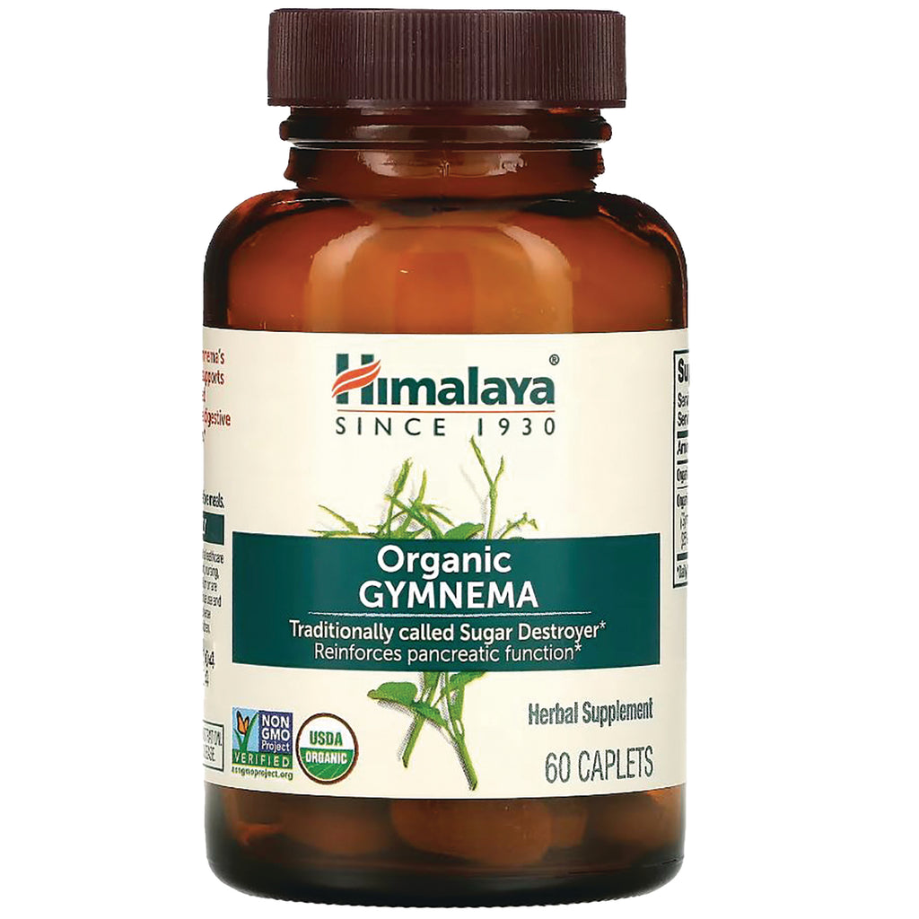 HHH010 | Himalaya Organic Gymnema herbal supplement bottle with 60 caplets label - Thumbnail