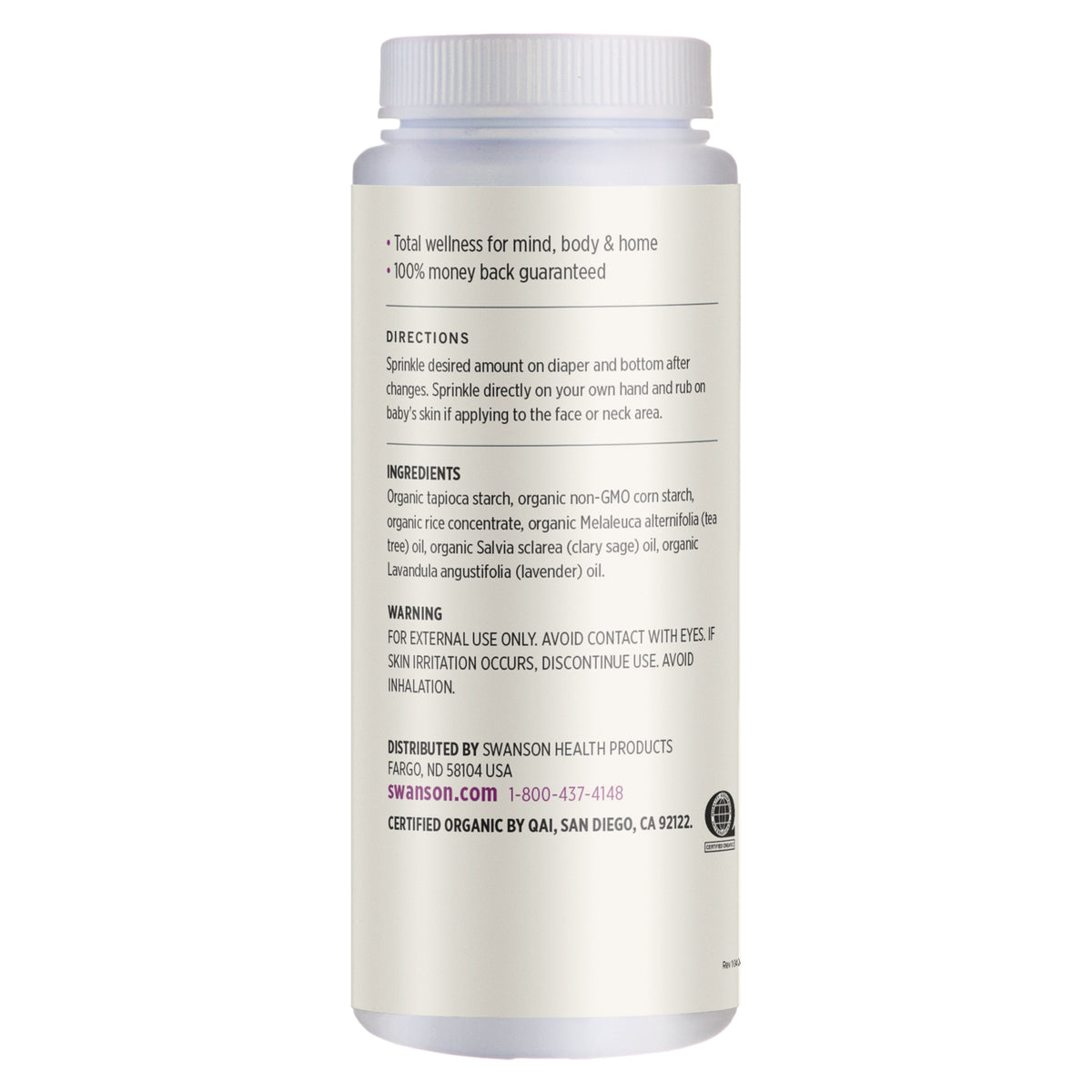 SW1679 | Back label with supplement facts and serving information