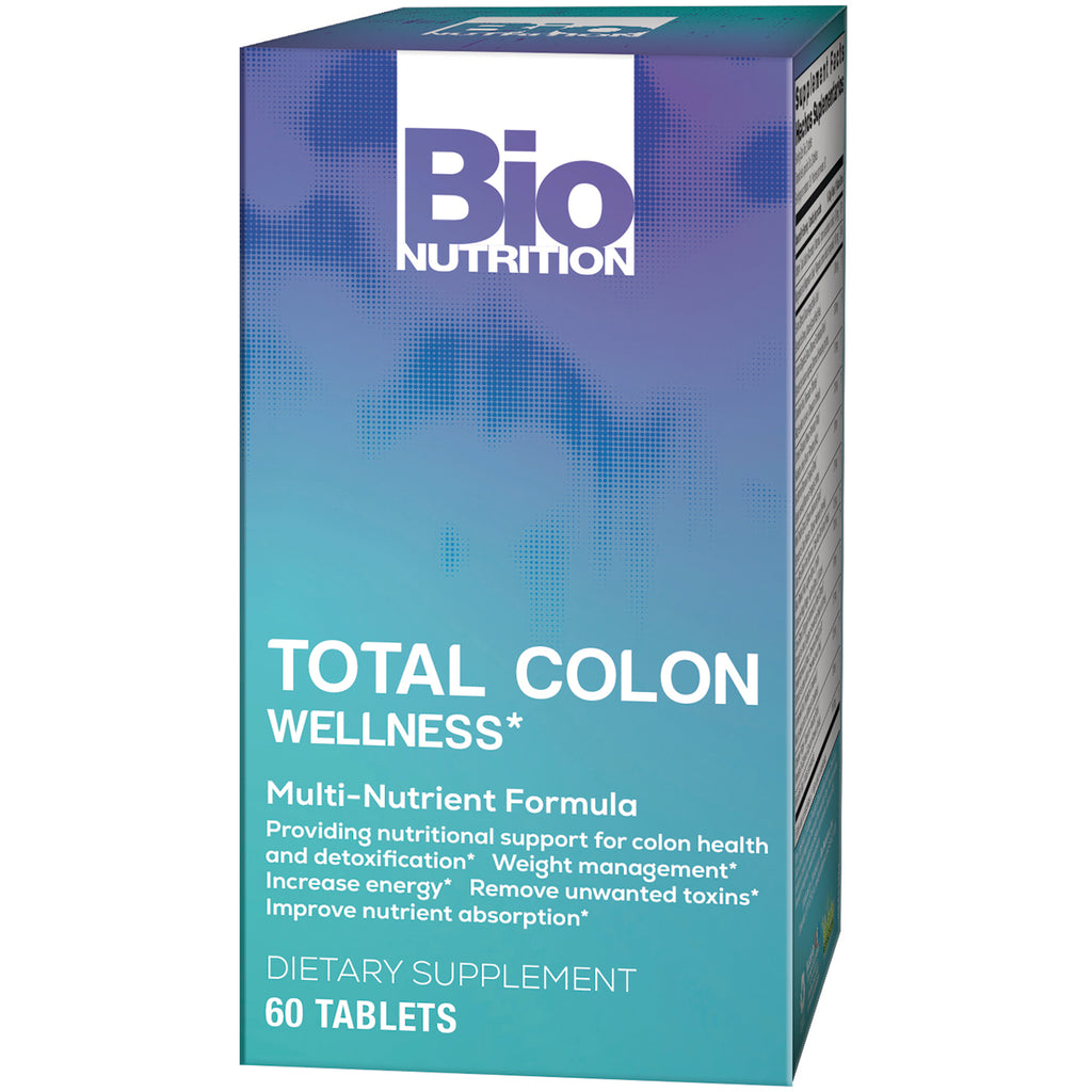 BNN005 | Bio Nutrition Total Colon Wellness supplement box front with teal to purple gradient, 60 tablets - Thumbnail