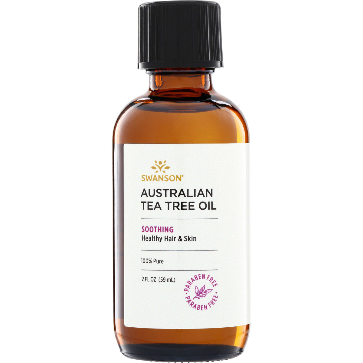 SWU673 | Swanson Australian Tea Tree Oil 2 fl oz bottle, Soothing, 100% pure, paraben free