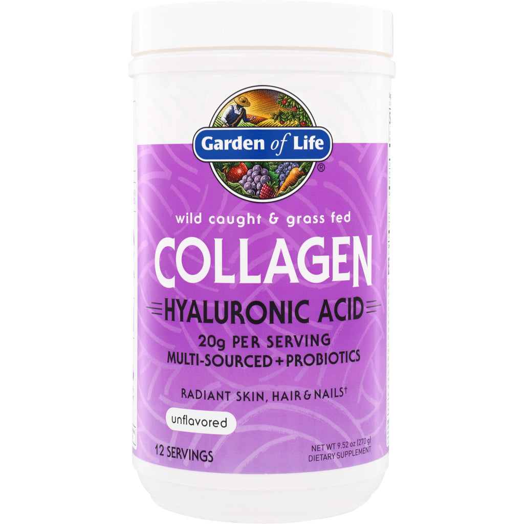 GLF350 | Garden of Life Collagen + Hyaluronic Acid, unflavored, 20g per serving, multi-sourced + probiotics - Thumbnail