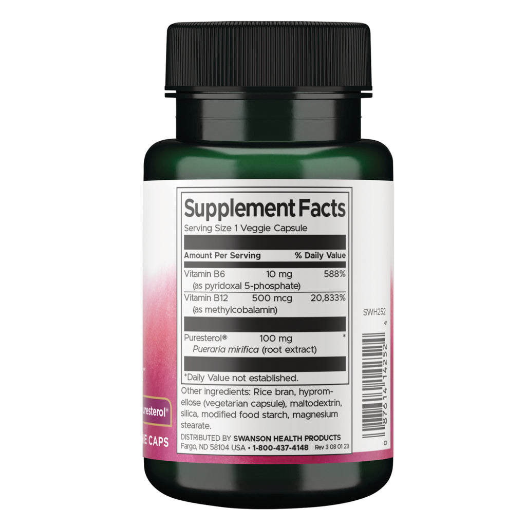 SWH252 | Back label with supplement facts and serving information - Thumbnail