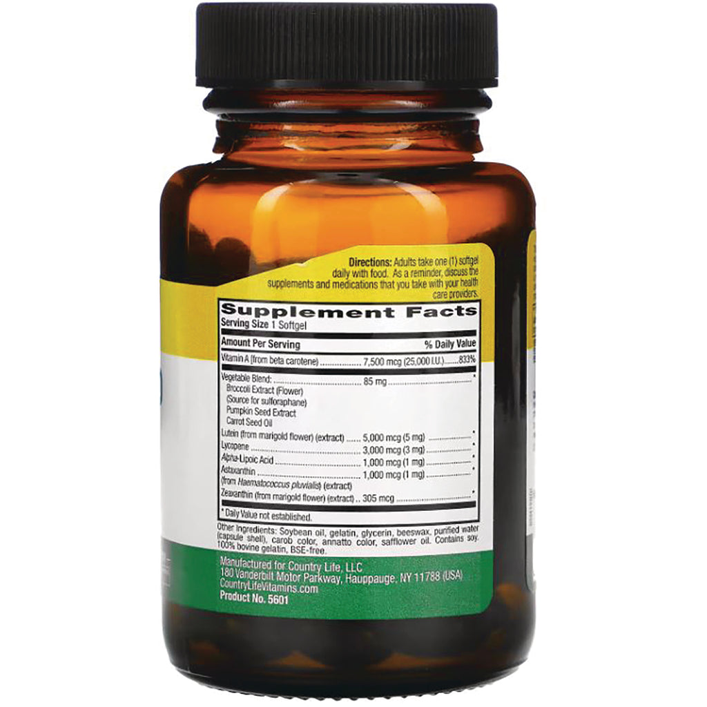 CRL023 | amber supplement bottle back showing Supplement Facts panel, ingredients and directions - Thumbnail