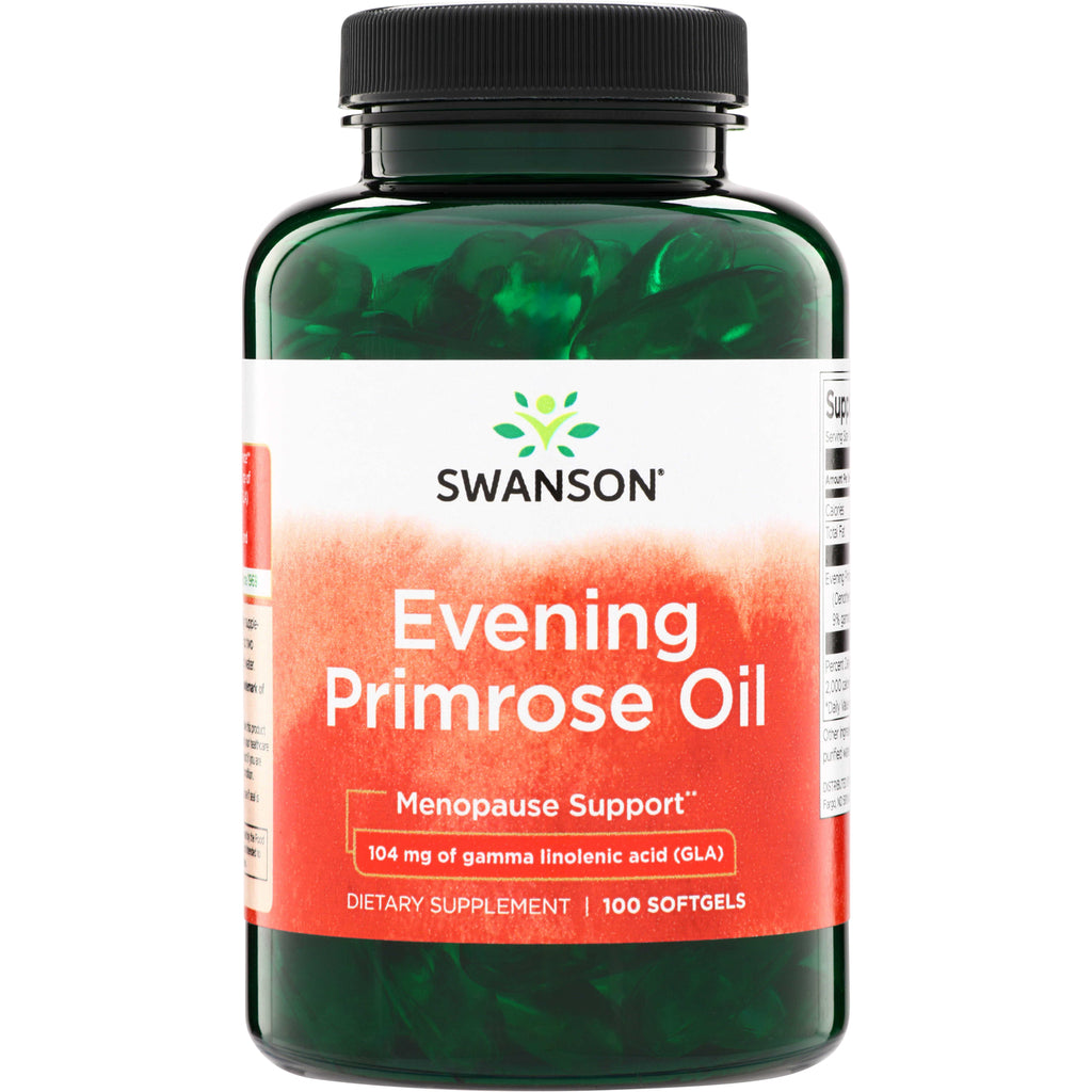 SWE010 | Swanson Evening Primrose Oil, Menopause Support, 104 mg GLA, 100 softgels bottle - Thumbnail