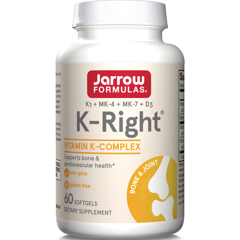 JR343 | Jarrow Formulas K-Right vitamin K-complex bottle front label showing 60 softgels - Thumbnail