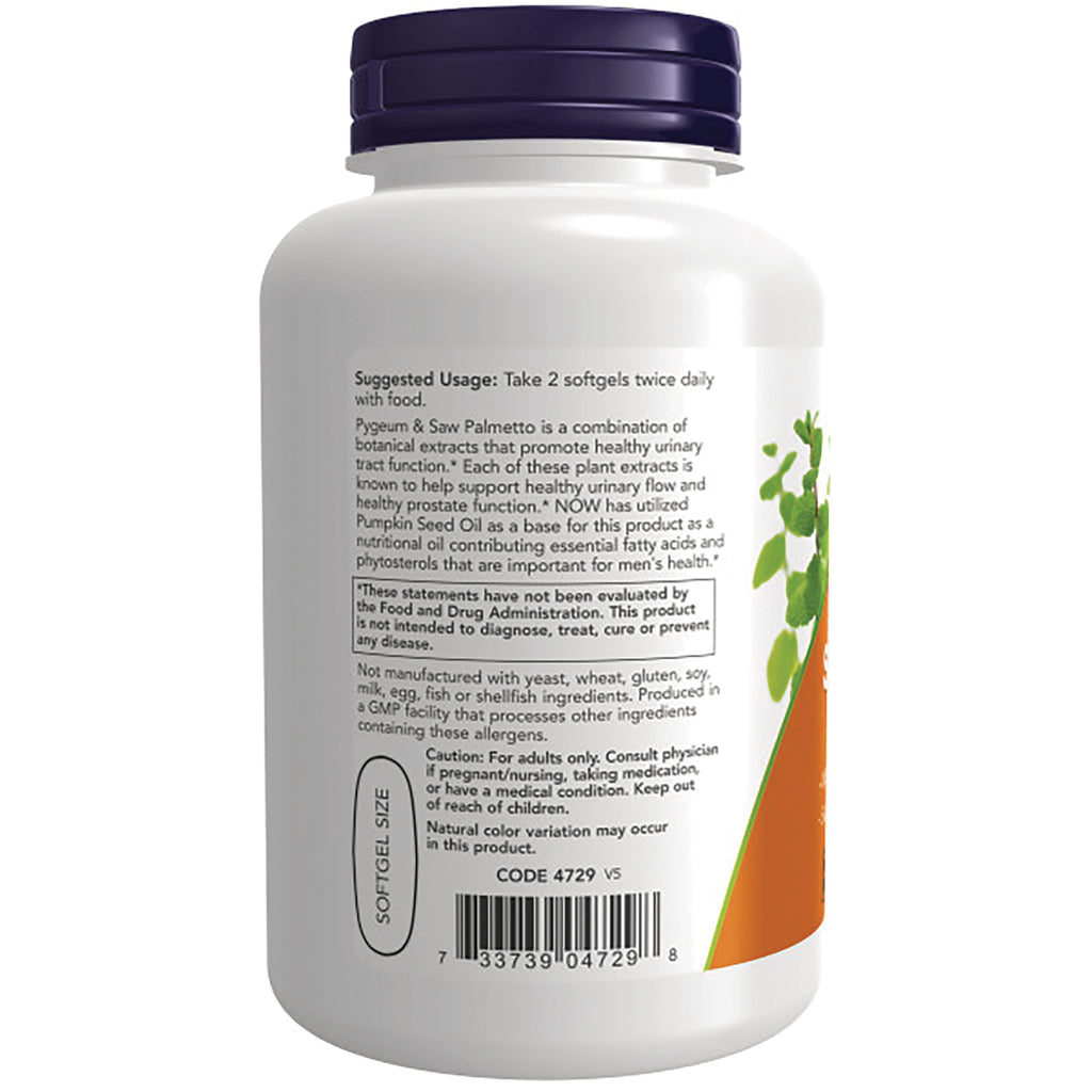 NWF936 | Back of white supplement bottle showing suggested usage, caution text, barcode, softgel size oval and plant graphic - Thumbnail