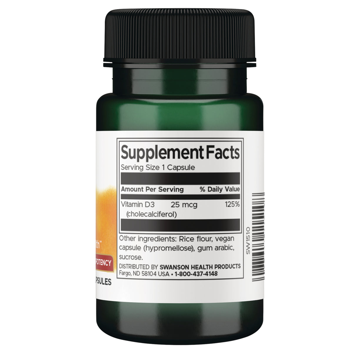 SW1510 | Back label with Supplement Facts