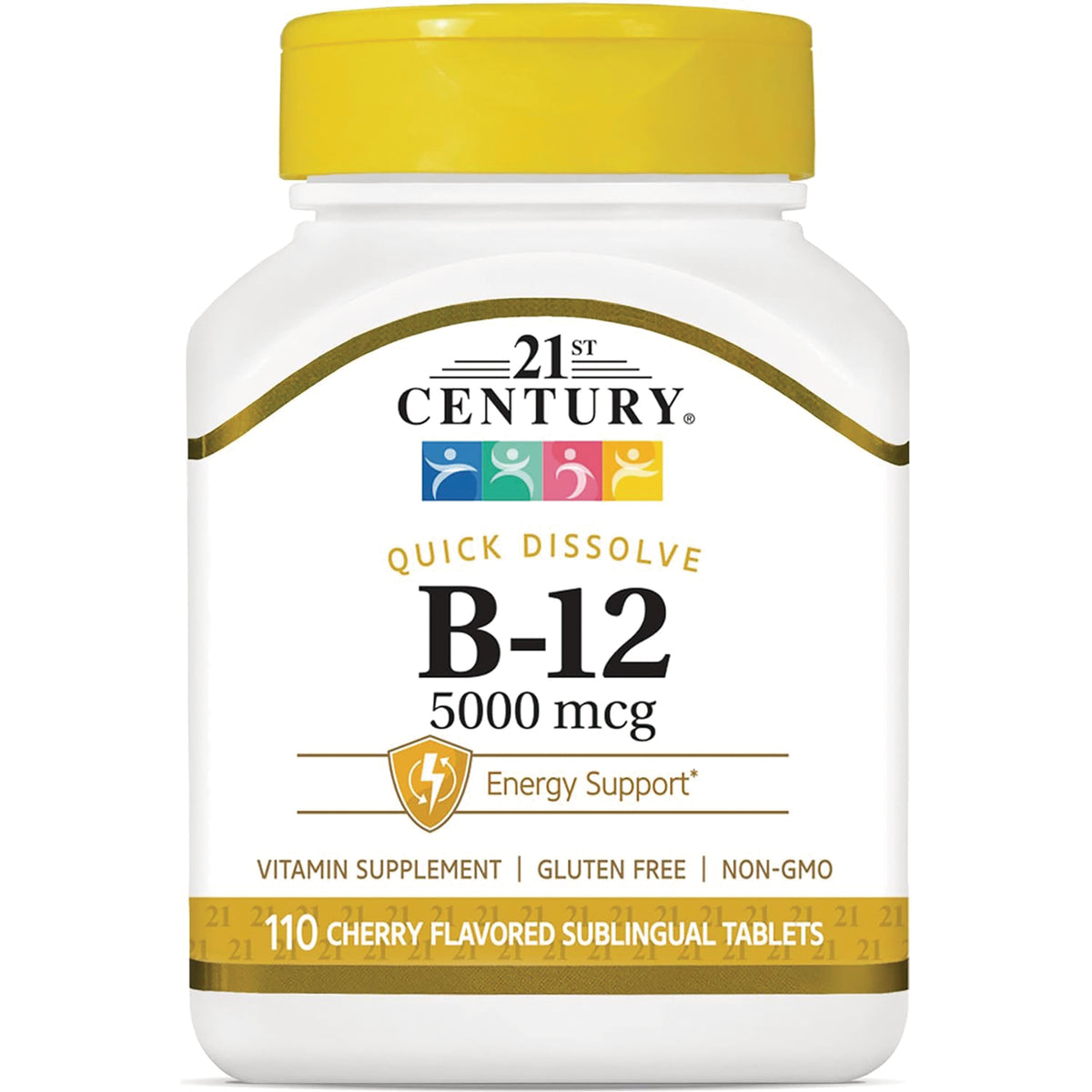 CNT166 | 21st Century B-12 quick dissolve 5000 mcg bottle, 110 cherry flavored sublingual tablets