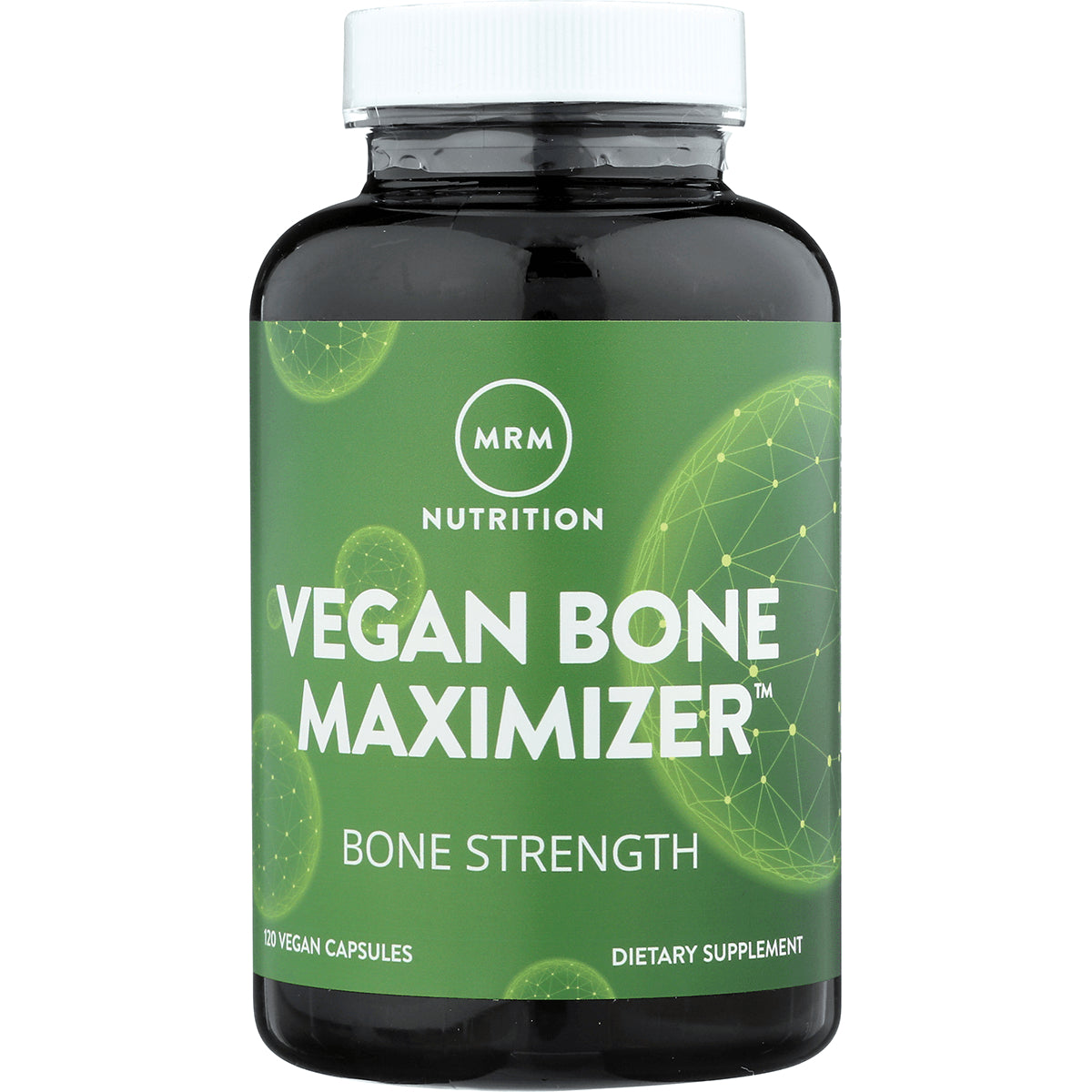 MRM038 | MRM Nutrition Vegan Bone Maximizer supplement bottle with green label reading VEGAN BONE MAXIMIZER