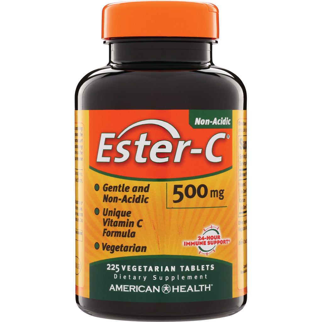 AM090 | Ester-C 500 mg bottle, 225 vegetarian tablets, American Health label - Thumbnail