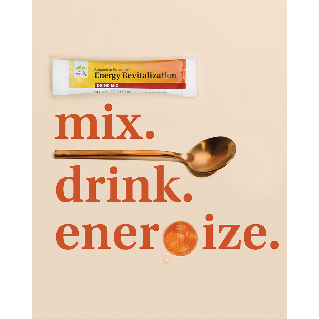EUR076 | Energy Revitalization drink mix packet with spoon and cup, featuring mix drink energize text - Thumbnail