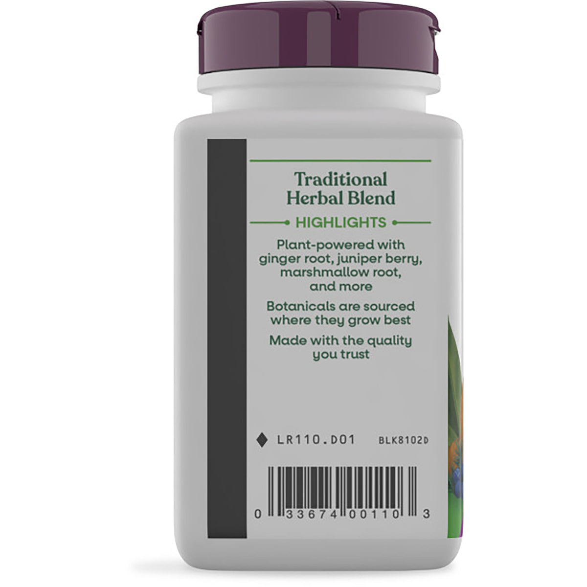 NW091 | Back label showing safety warnings, gluten free statement, contact info and vegan and recycling logos