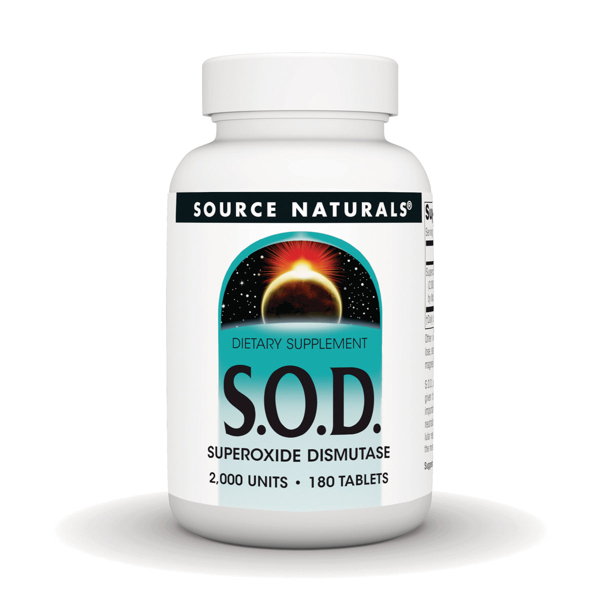 SN679 | Source Naturals S.O.D. Superoxide Dismutase dietary supplement, 2,000 units, 180 tablets