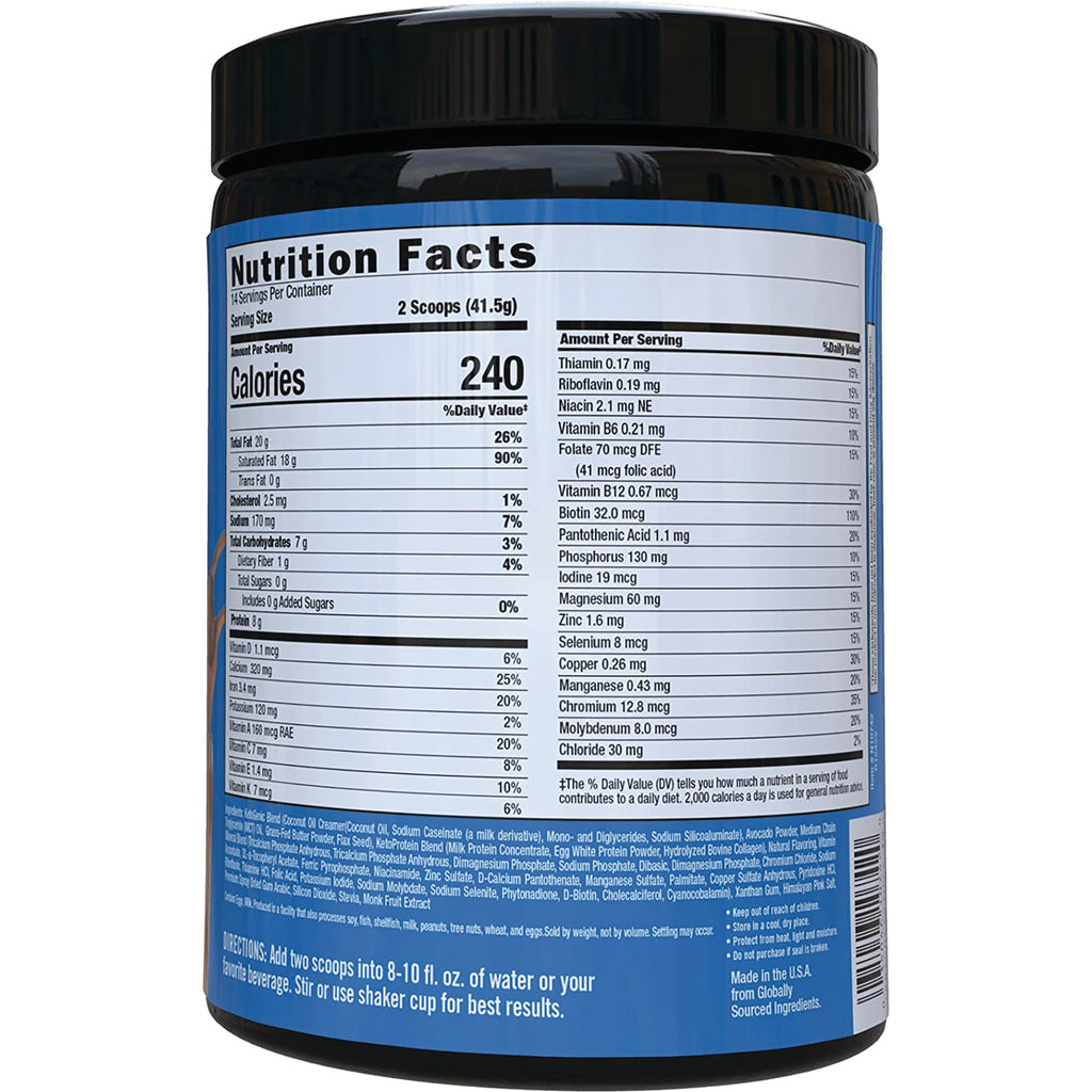 KS004 | Back panel showing Nutrition Facts and ingredients on blue supplement jar - Thumbnail