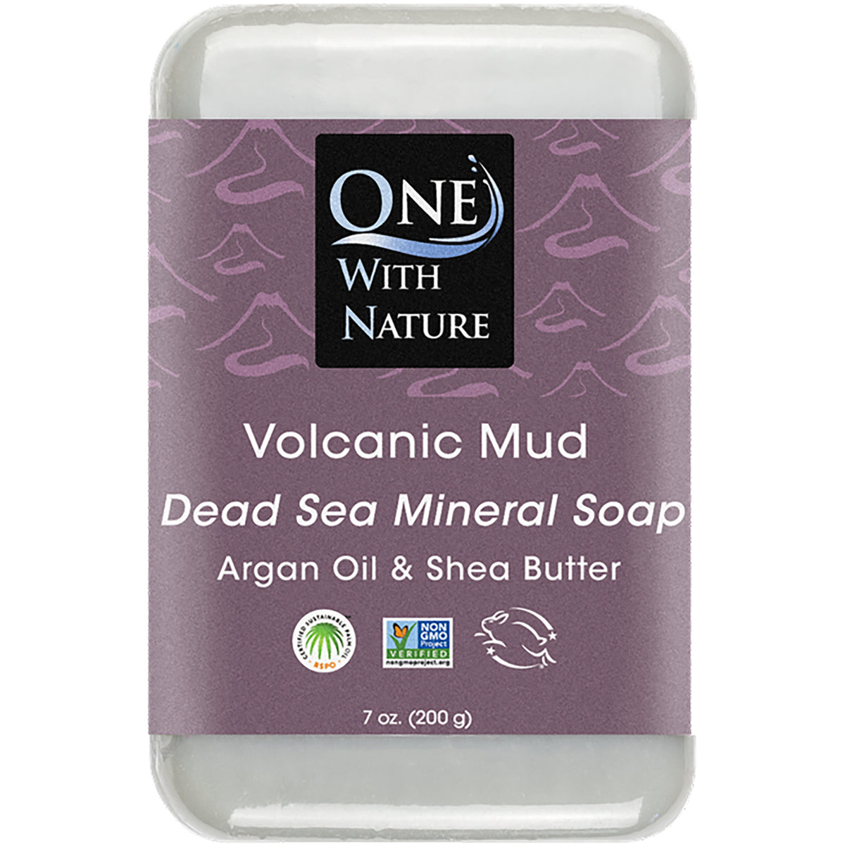 OWN028 | One With Nature Volcanic Mud triple-milled mineral soap bar with argan oil and shea butter