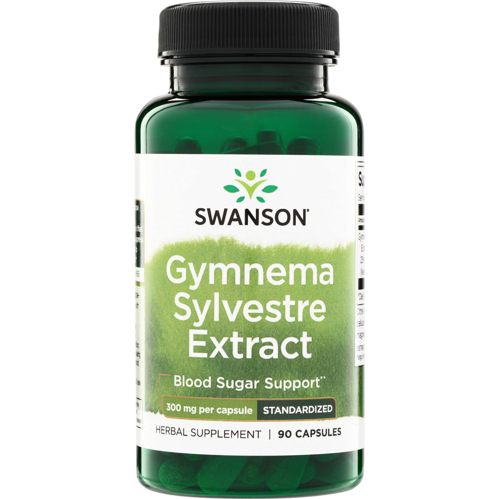 SWH204 | Swanson Gymnema Sylvestre Extract herbal supplement, 300 mg per capsule, 90 capsules, Blood Sugar Support - Thumbnail