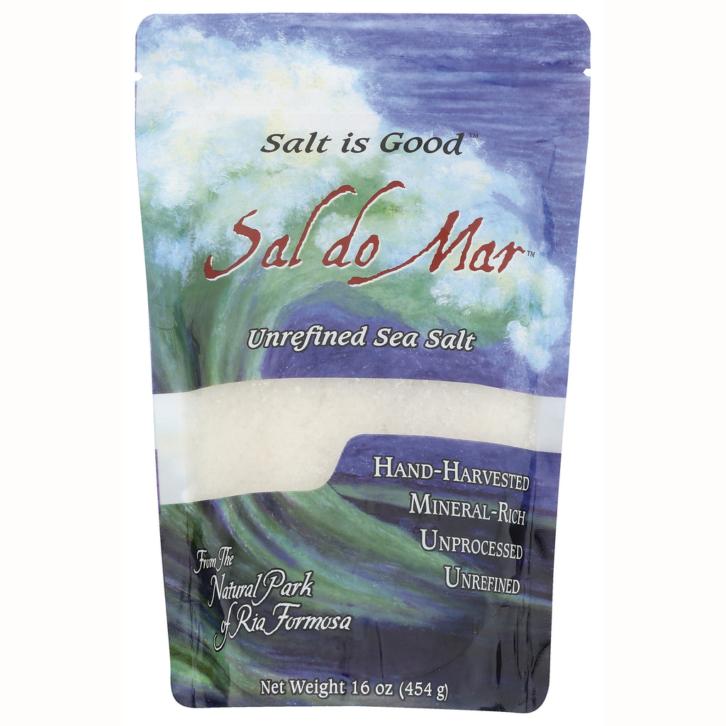 MTF011 | Sal do Mar unrefined sea salt pouch with clear window, hand-harvested, 16 oz - Thumbnail