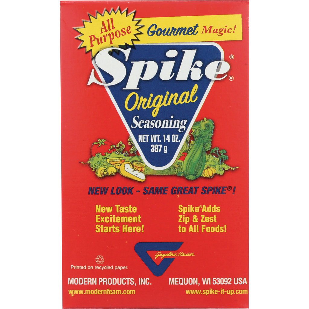 MPR002 | Spike Original Seasoning red box front showing logo, net wt 14 oz and vegetable illustration - Thumbnail
