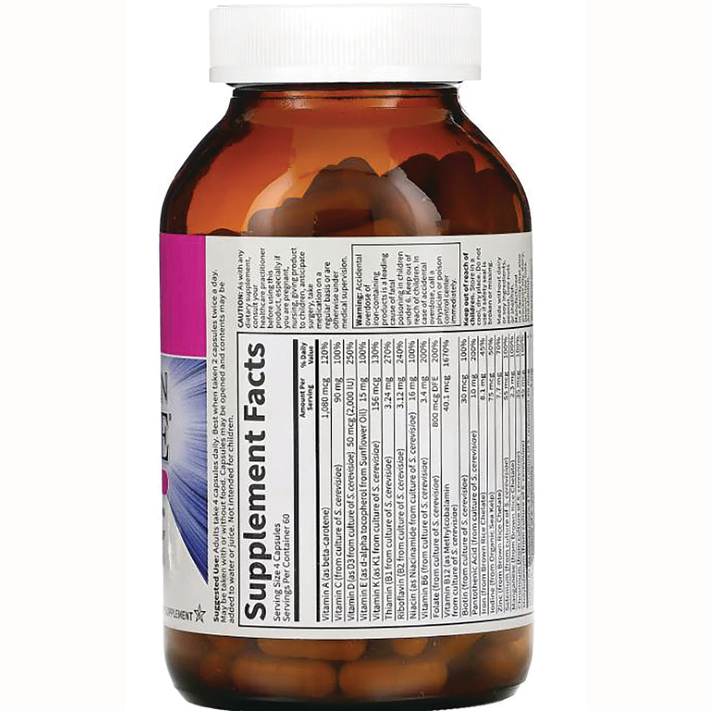 GLF105 | amber supplement bottle back showing Supplement Facts label, white cap and capsules visible - Thumbnail