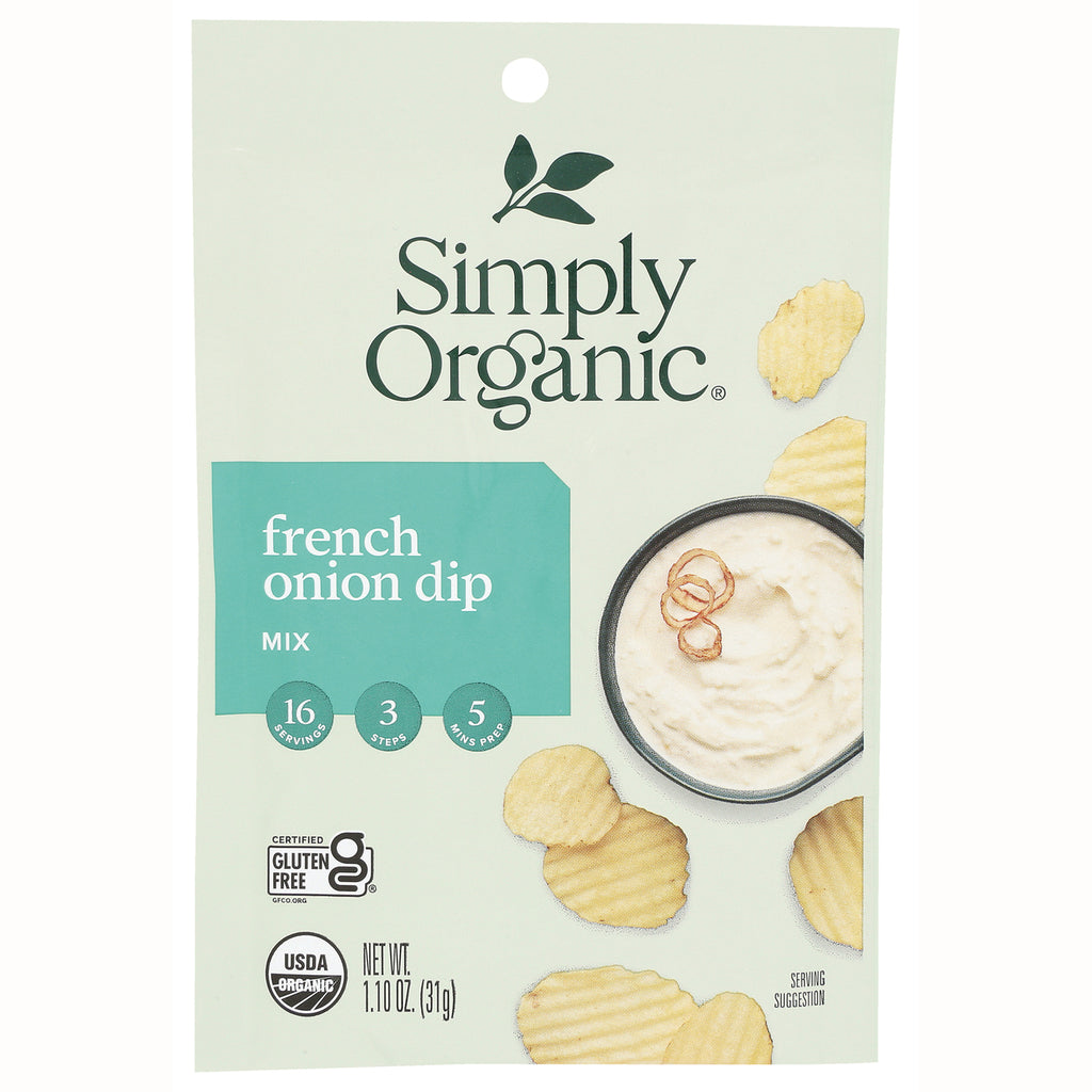 SMP005 | Simply Organic French Onion Dip Mix, 16 servings, certified gluten free, USDA organic, 1.10 oz - Thumbnail