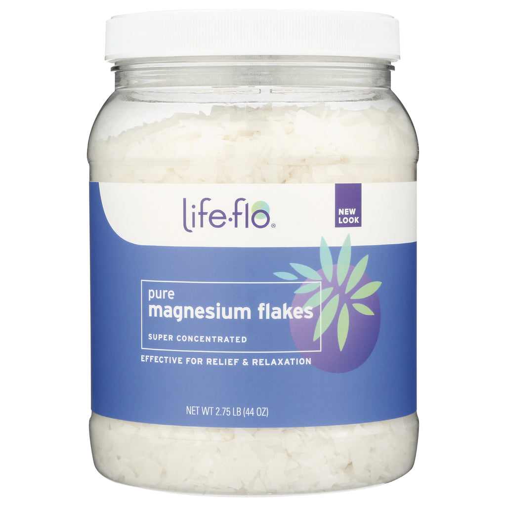 LFH056 | lifeflo pure magnesium flakes in clear jar with white lid, net wt 2.75 lb - Thumbnail