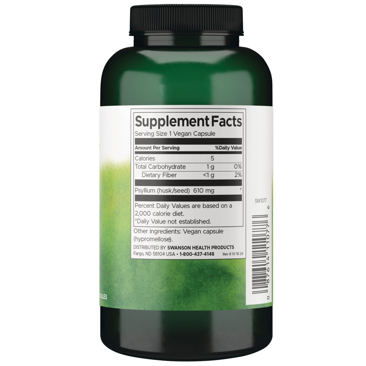 SW1077 | Back label with Supplement Facts
