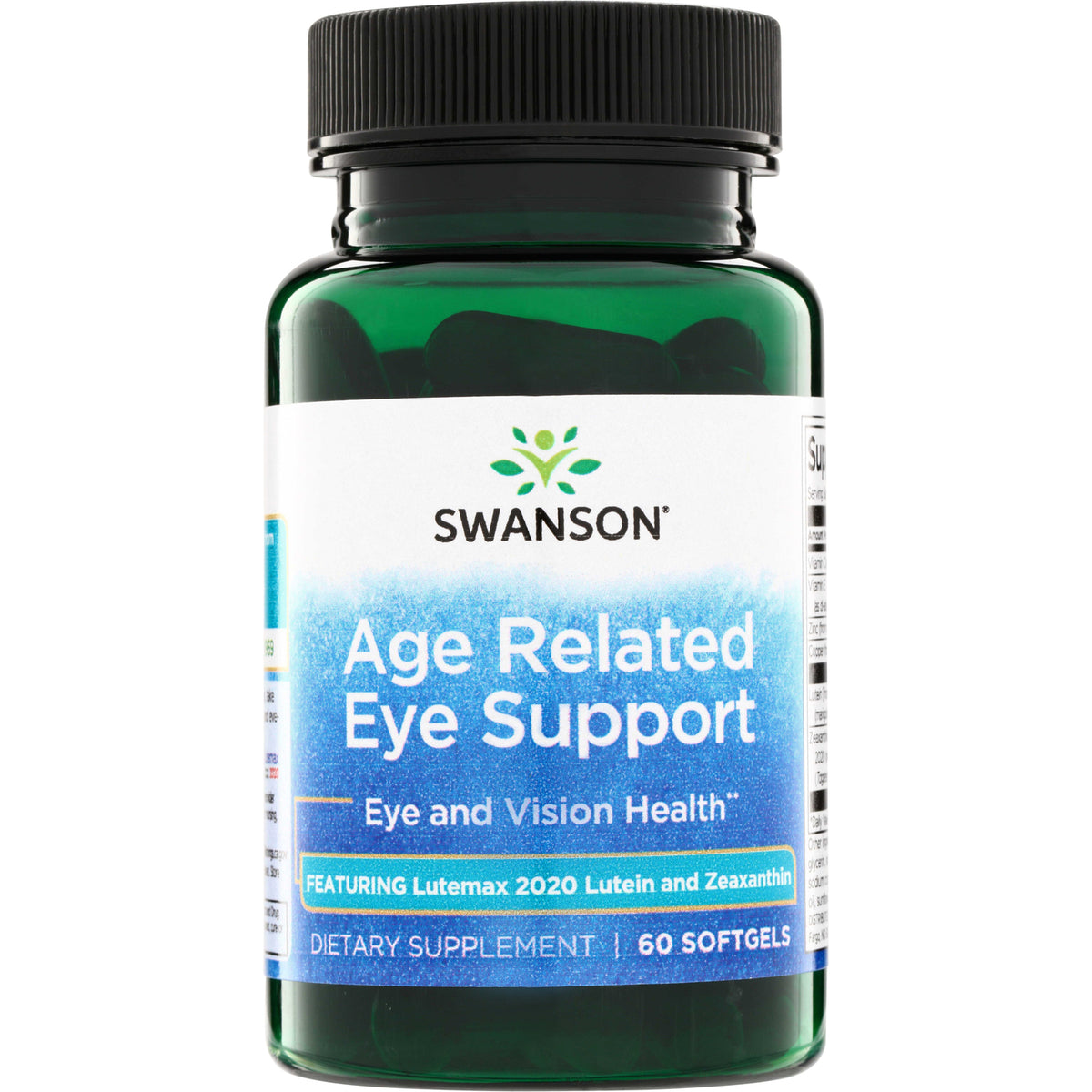 SW1857 | Swanson Age Related Eye Support, Eye and Vision Health, featuring Lutemax 2020 Lutein and Zeaxanthin, 60 softgels