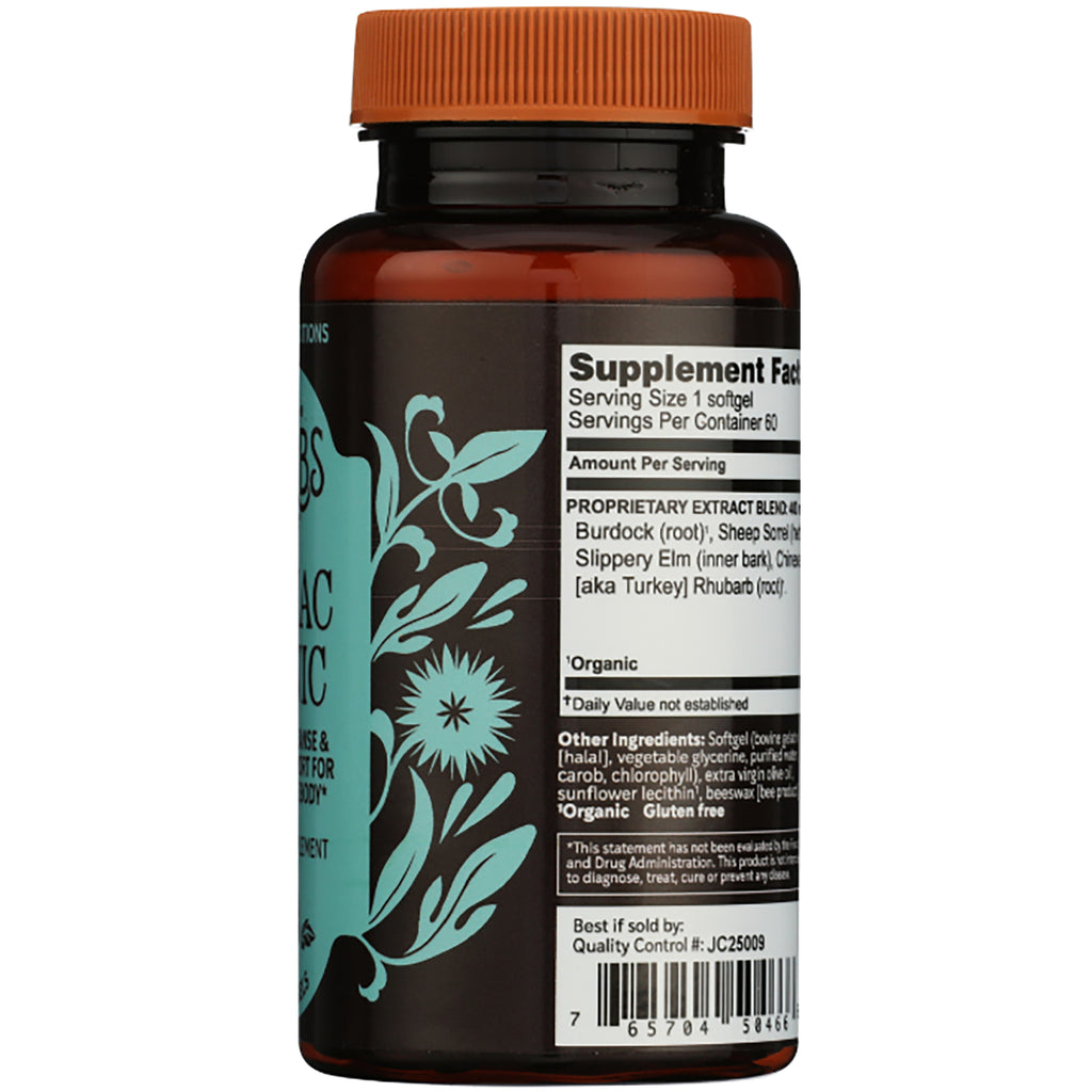 HE107 | back of brown supplement bottle showing Supplement Facts panel, ingredients list, and Herbs Etc logo - Thumbnail