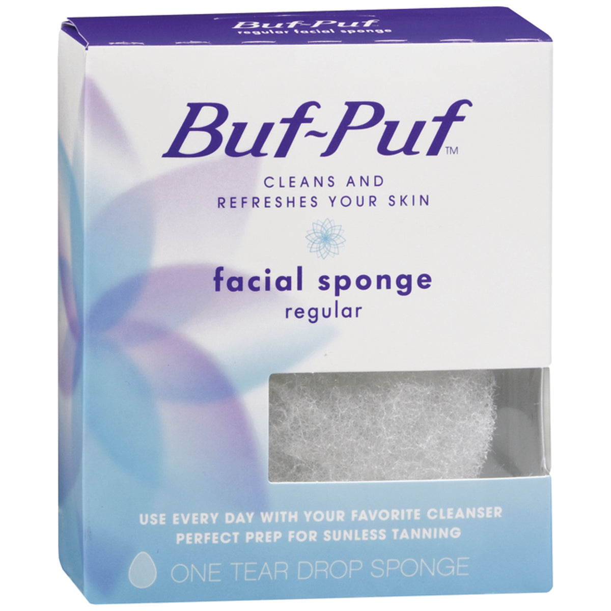 MMM002 | Buf-Puf facial sponge regular box showing product window and branding