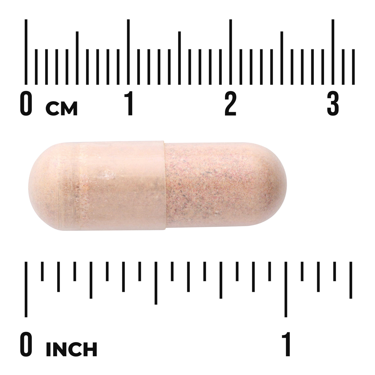 SWC101 | Capsule form with size reference in centimeters and inches