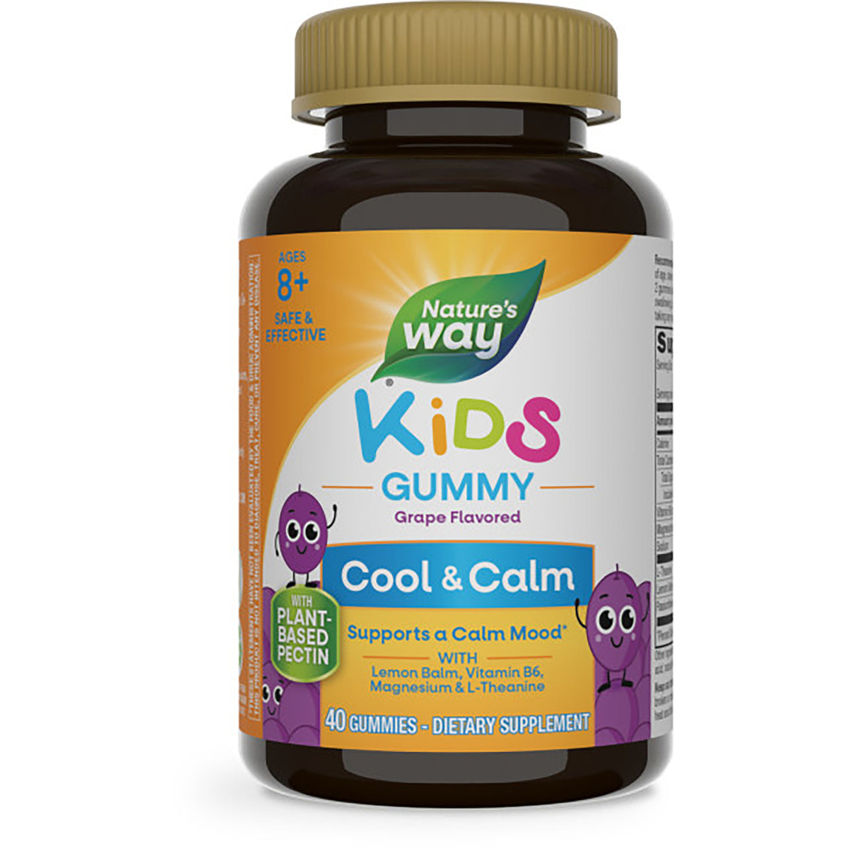 NW1007 | Nature's Way Kids Cool & Calm gummy bottle front showing 40 grape flavored gummies