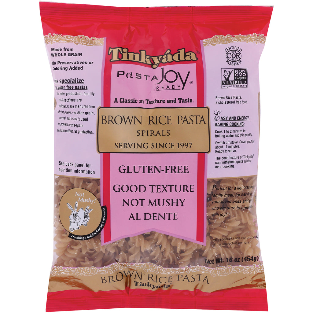TKY002 | Tinkyada Brown Rice Pasta Spirals, gluten-free, 16 oz bag - Thumbnail