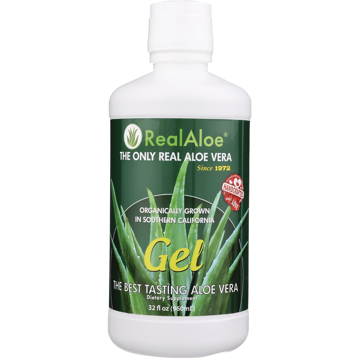 RA005 | RealAloe Gel 32 fl oz bottle with green aloe leaf label