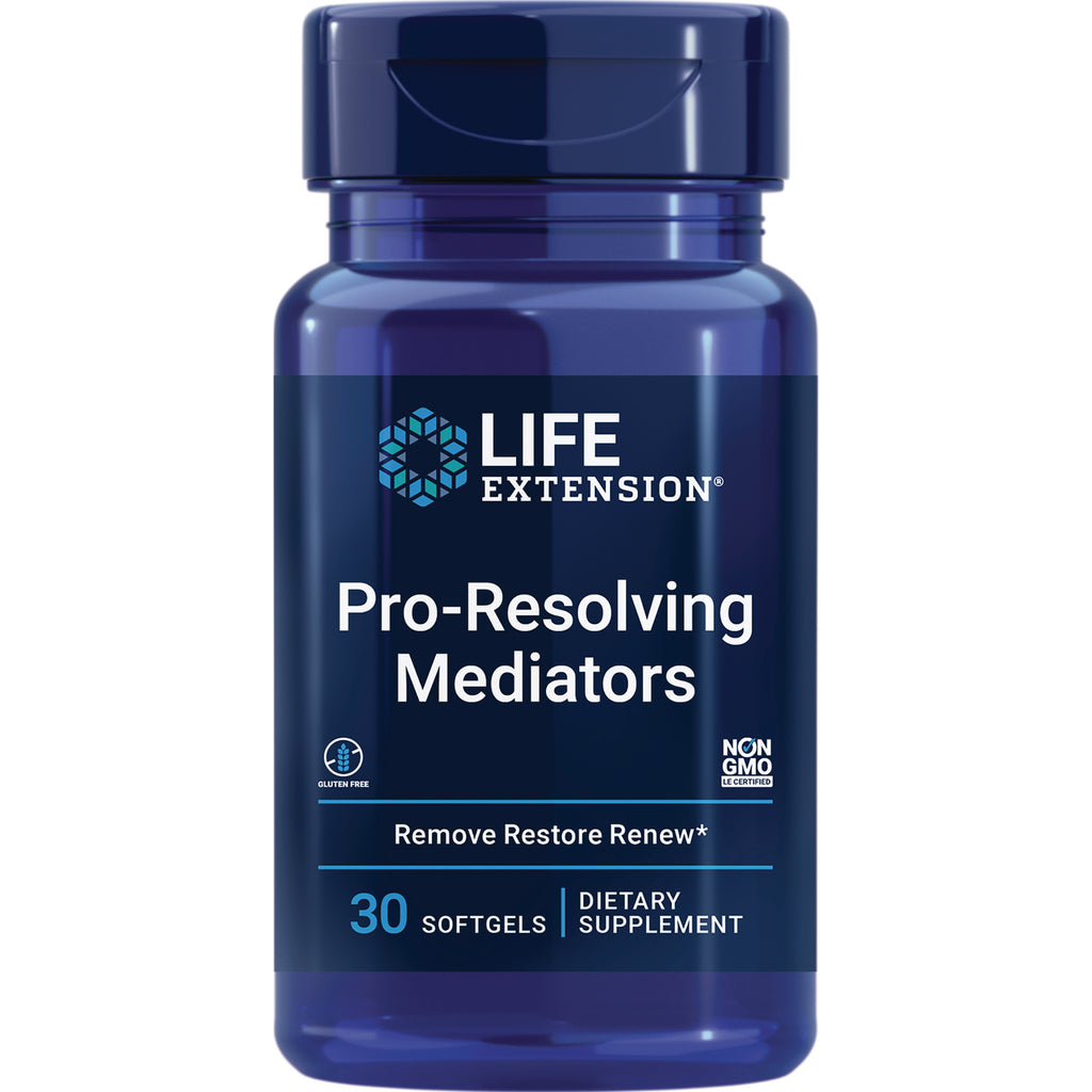LE483 | Blue Life Extension bottle labeled Pro-Resolving Mediators 30 softgels dietary supplement - Thumbnail