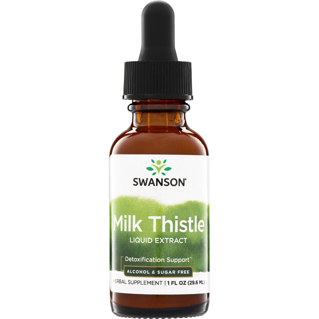 SW1171 | Swanson Milk Thistle Liquid Extract, alcohol and sugar free, 1 fl oz dropper bottle - Thumbnail