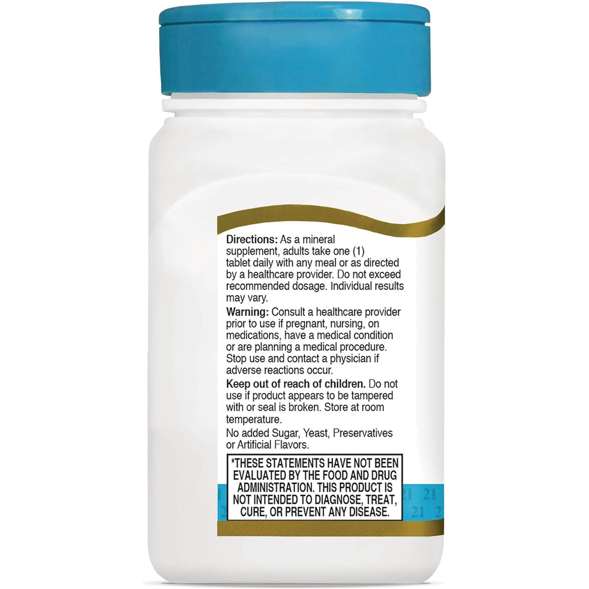 CNT194 | back label of white supplement bottle showing directions, warnings, and FDA disclaimer