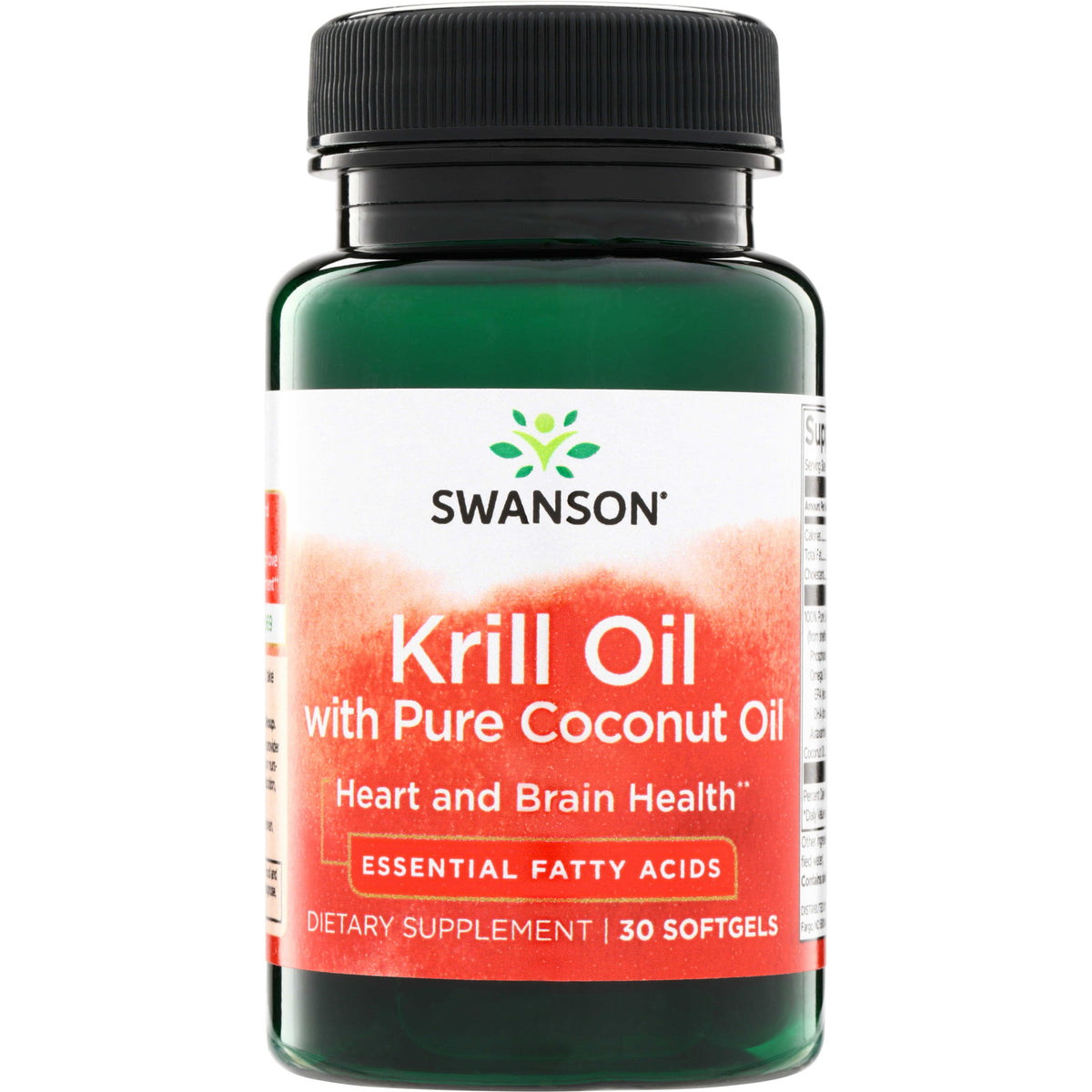 SWE089 | Swanson Krill Oil with Pure Coconut Oil, Heart and Brain Health, Essential Fatty Acids, 30 softgels