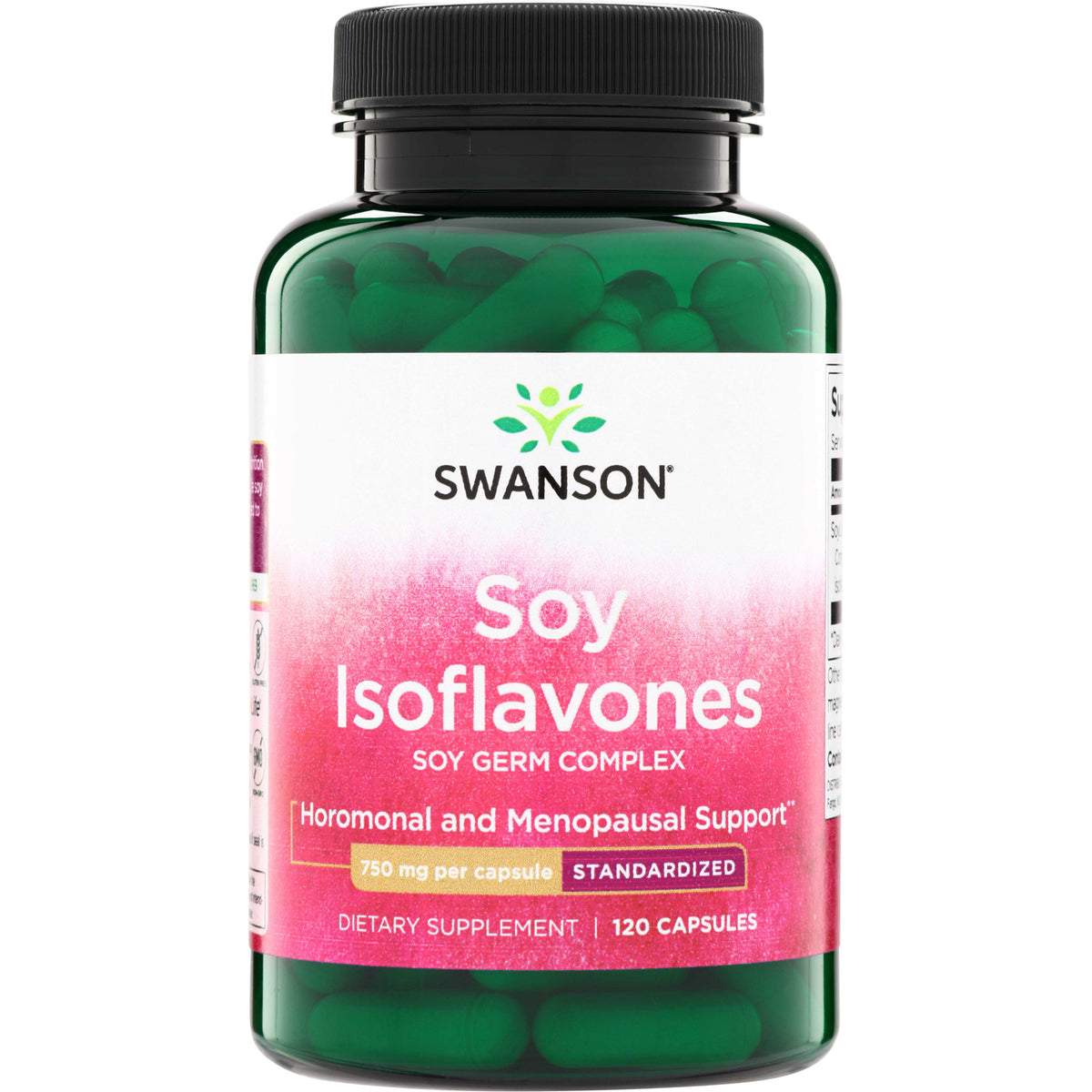 SW673 | Swanson Soy Isoflavones, Soy Germ Complex, 120 capsules, 750 mg per capsule, hormonal and menopausal support