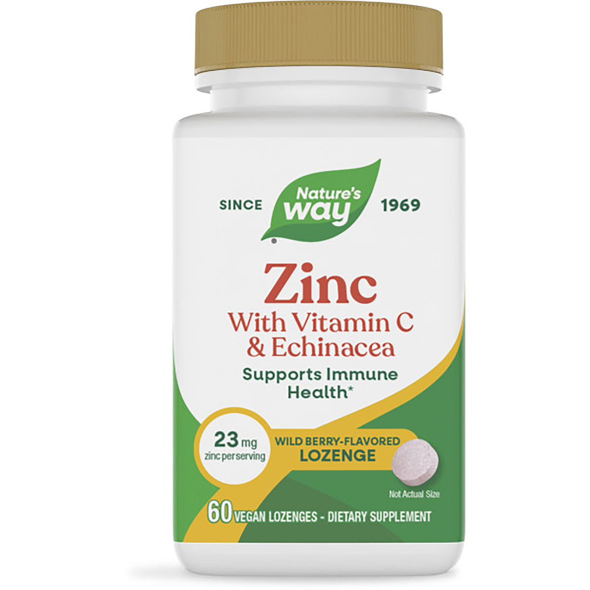 NW594 | Nature's Way zinc lozenges wild berry flavor 60 vegan lozenges supports immune health