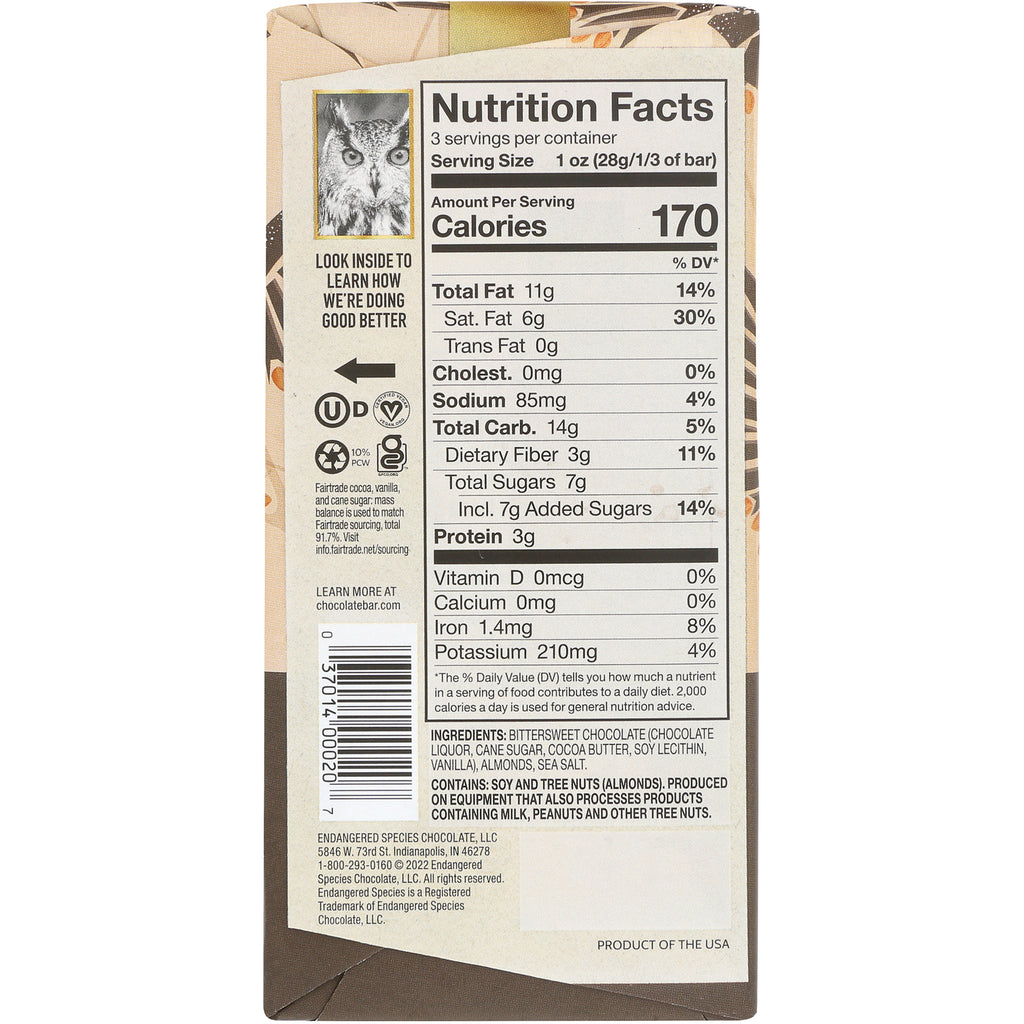 EES002 | Nutrition facts panel and ingredients list showing Calories 170 and nutrition values on product back - Thumbnail
