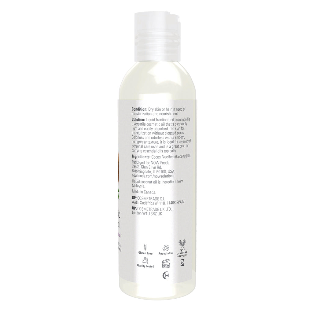 NWF1408 | Back label of clear plastic bottle showing ingredients text, usage information, and certification icons - Thumbnail