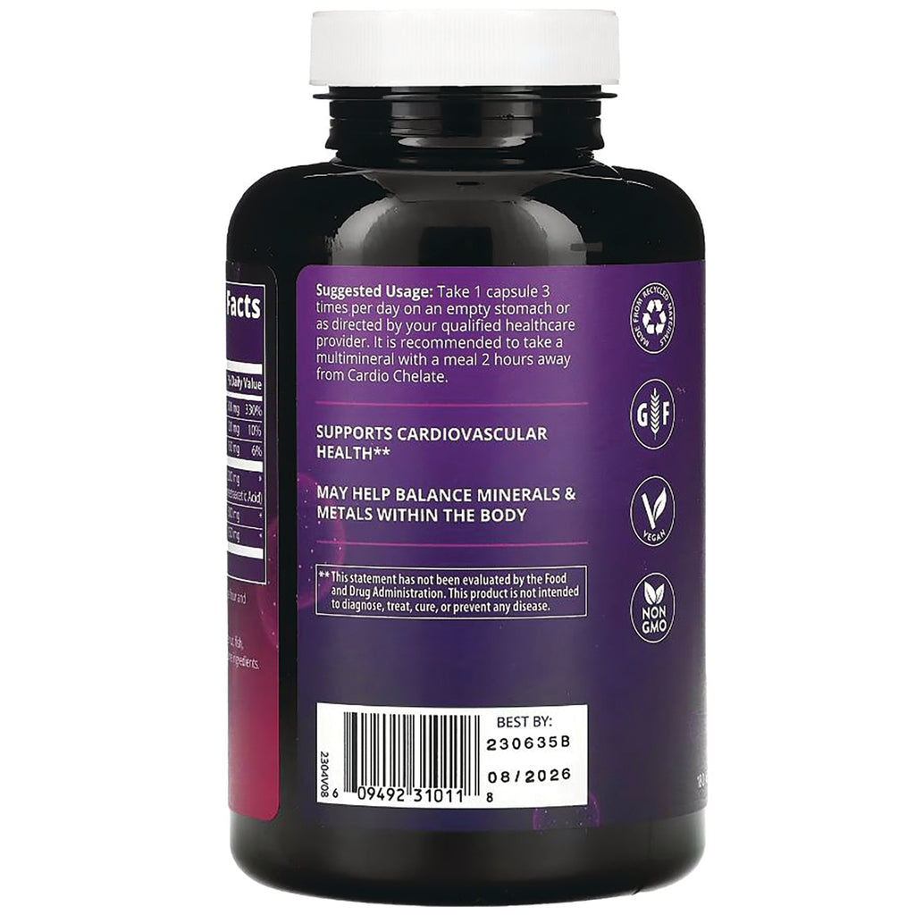 MRM053 | Back of purple supplement bottle showing suggested usage, support claims, gluten free vegan non GMO icons and barcode - Thumbnail